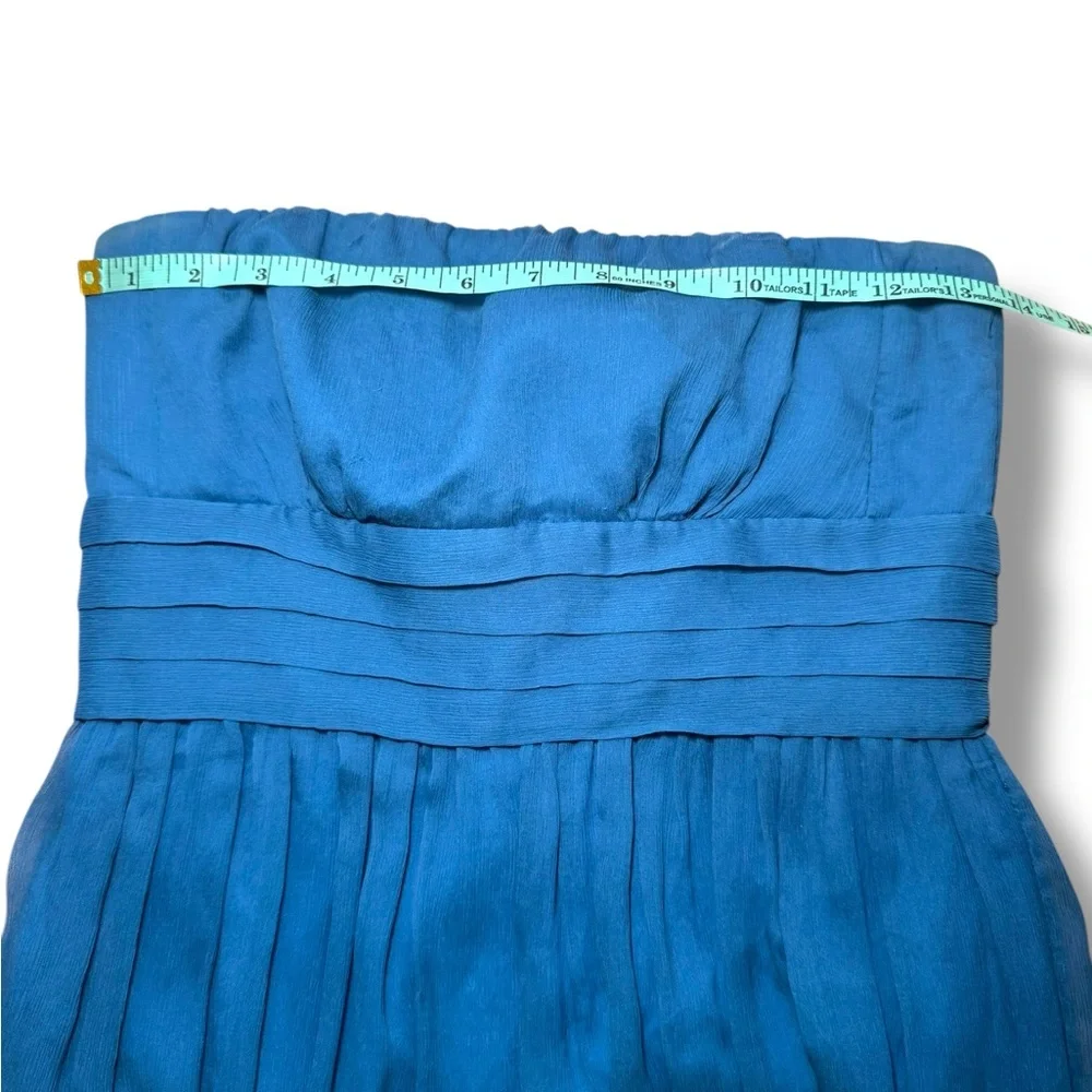 J.CREW Silk Chiffon Strapless Hazel Blue Juliet Dress JCrew‎ - Size 2 EUC